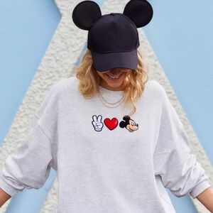 Disney Sweatshirt Retro Mickey and Friends Peace Love